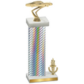 Accented Single Silver Carbon Fiber Victory Cars Trophy
