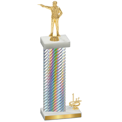 Accented Single Silver Carbon Fiber First Place Shooter Trophy