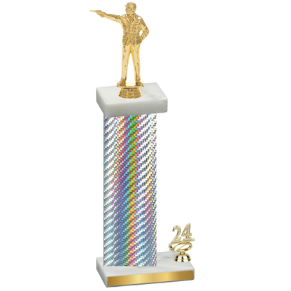 Accented Single Silver Carbon Fiber Year Shooter Trophy