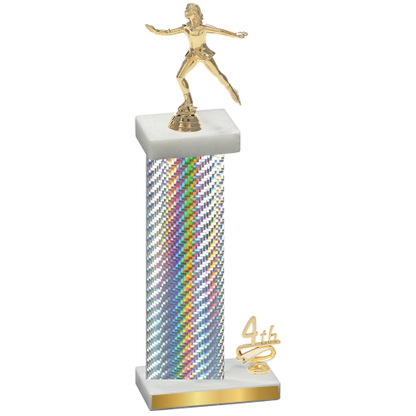 Accented Single Silver Carbon Fiber Fourth Place Skater Trophy