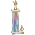 Accented Single Silver Carbon Fiber Victory Holiday Trophy