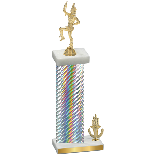 Accented Single Silver Carbon Fiber Victory Majorette Trophy