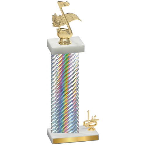 Accented Single Silver Carbon Fiber First Place Music Trophy