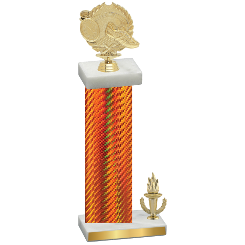 Accented Single Orange Carbon Fiber Victory Running Trophy