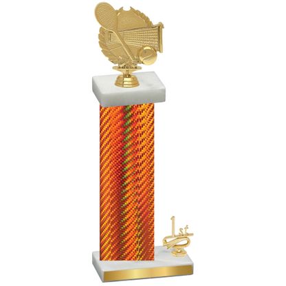 Accented Single Orange Carbon Fiber First Place Tennis Trophy