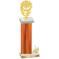 Accented Single Orange Carbon Fiber First Place Pickleball Trophy