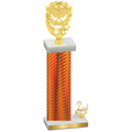 Accented Single Orange Carbon Fiber Second Place Pickleball Trophy