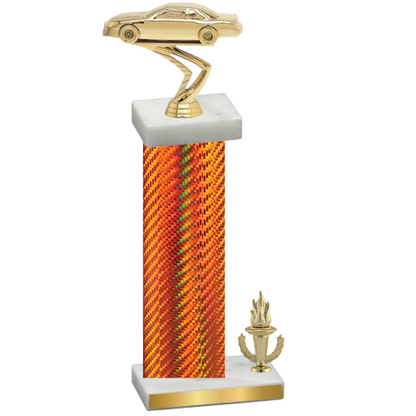 Accented Single Orange Carbon Fiber Victory Cars Trophy