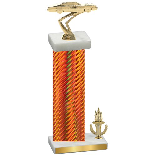 Accented Single Orange Carbon Fiber Victory Cars Trophy