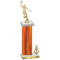 Accented Single Orange Carbon Fiber Victory Basketball Trophy