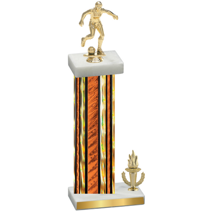 Accented Single Orange Glacier Victory Soccer Trophy