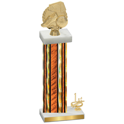 Accented Single Orange Glacier First Place Soccer Trophy