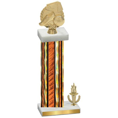 Accented Single Orange Glacier Victory Soccer Trophy