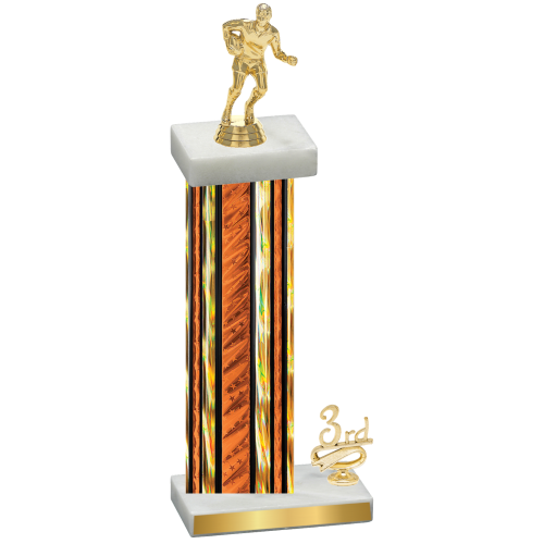 Accented Single Orange Glacier Third Place Rugby Trophy