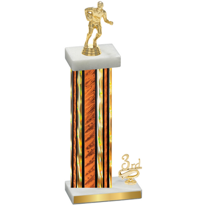 Accented Single Orange Glacier Third Place Rugby Trophy