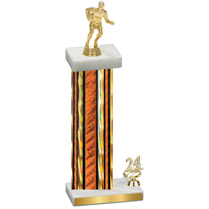 Accented Single Orange Glacier Year Rugby Trophy