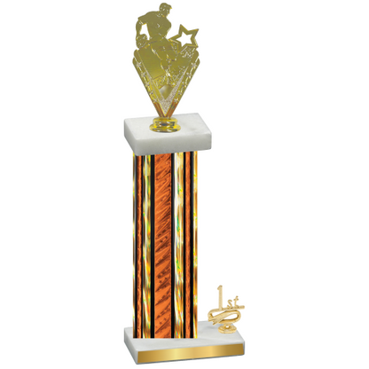 Accented Single Orange Glacier First Place Rugby Trophy