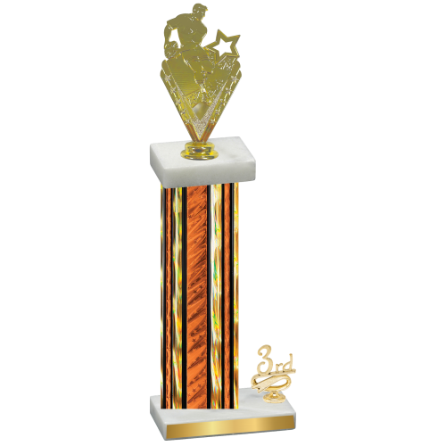 Accented Single Orange Glacier Third Place Rugby Trophy