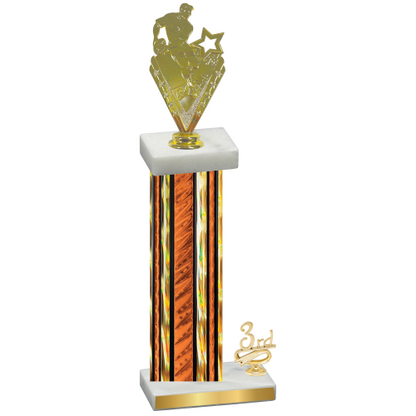 Accented Single Orange Glacier Third Place Rugby Trophy