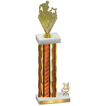 Accented Single Orange Glacier Year Rugby Trophy