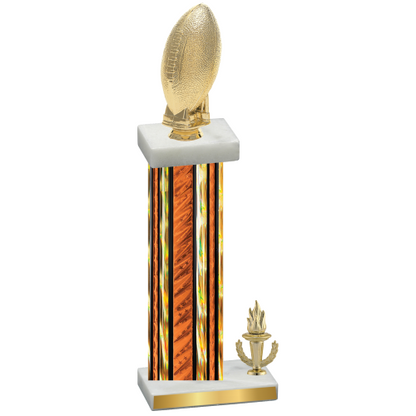 Accented Single Orange Glacier Victory Football Trophy