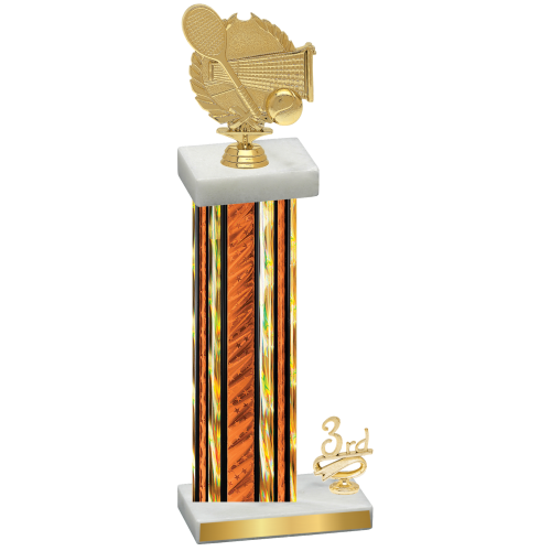 Accented Single Orange Glacier Third Place Tennis Trophy