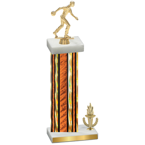 Accented Single Orange Glacier Victory Bowling Trophy