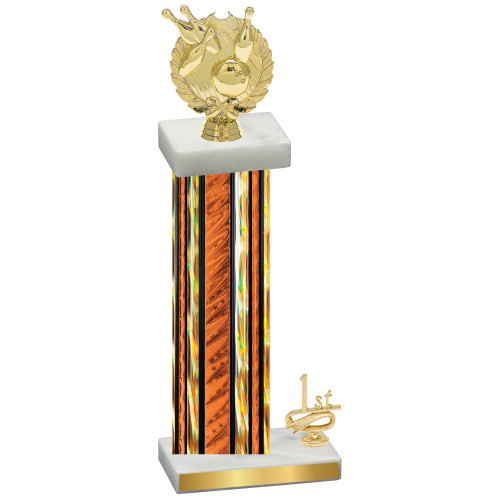 Accented Single Orange Glacier First Place Bowling Trophy