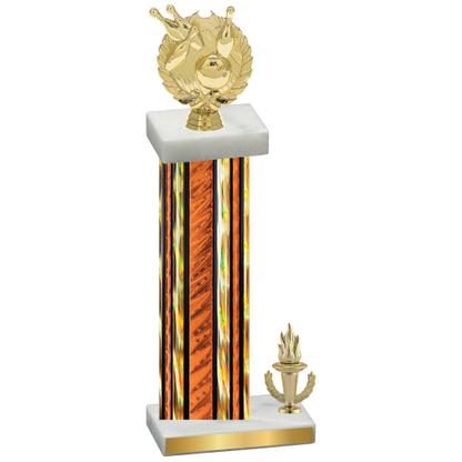 Accented Single Orange Glacier Victory Bowling Trophy