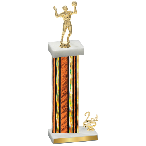 Accented Single Orange Glacier Second Place Volleyball Trophy
