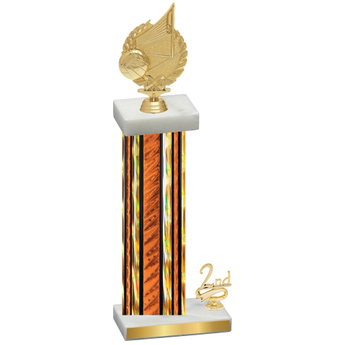 Accented Single Orange Glacier Second Place Volleyball Trophy