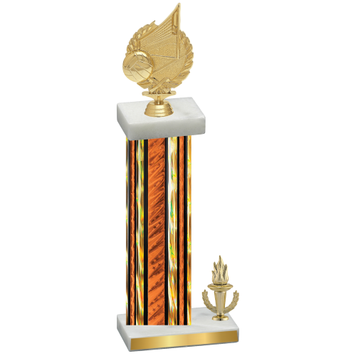 Accented Single Orange Glacier Victory Volleyball Trophy