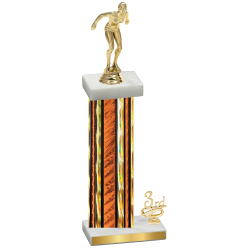 Accented Single Orange Glacier Third Place Tennis Trophy
