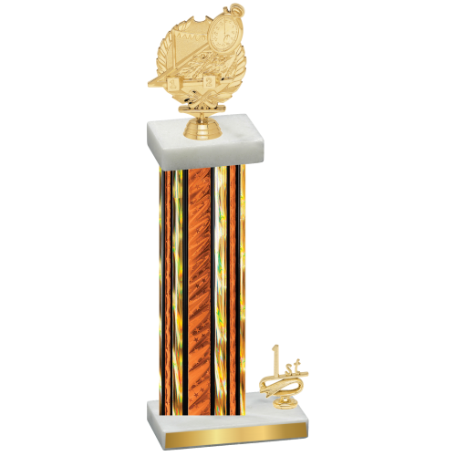 Accented Single Orange Glacier First Place Swimming Trophy