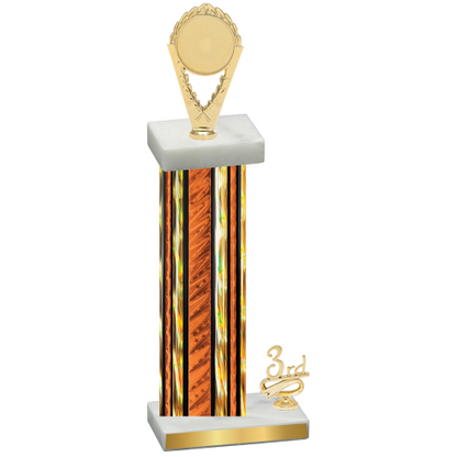 Accented Single Orange Glacier Third Place Insert Trophy