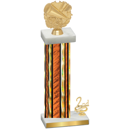 Accented Single Orange Glacier Second Place Cheerleading Trophy