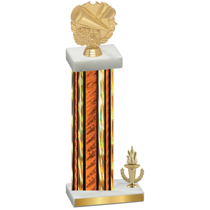 Accented Single Orange Glacier Victory Cheerleading Trophy