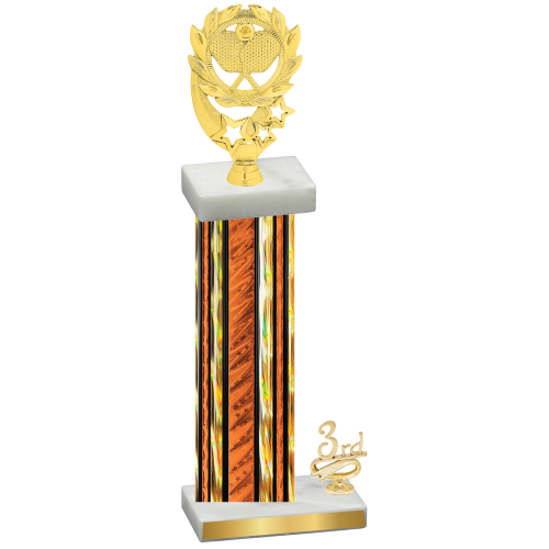 Accented Single Orange Glacier Third Place Pickleball Trophy