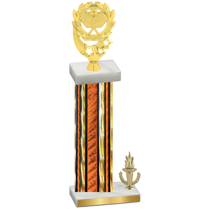 Accented Single Orange Glacier Victory Pickleball Trophy