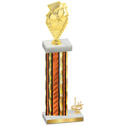 Accented Single Orange Glacier First Place Pickleball Trophy