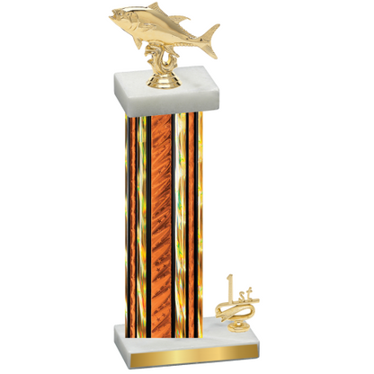 Accented Single Orange Glacier First Place Fishing Trophy