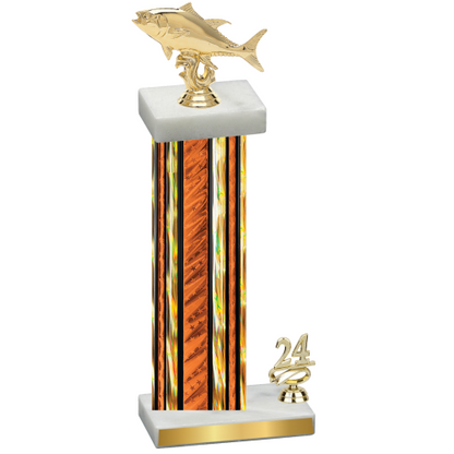 Accented Single Orange Glacier Year Fishing Trophy