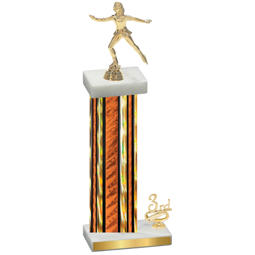 Accented Single Orange Glacier Third Place Skater Trophy