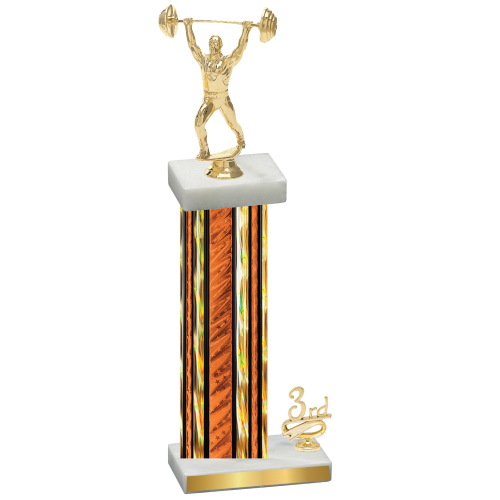 Accented Single Orange Glacier Third Place Weights Trophy