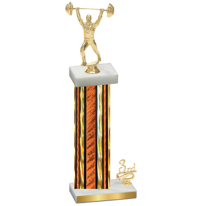 Accented Single Orange Glacier Third Place Weights Trophy