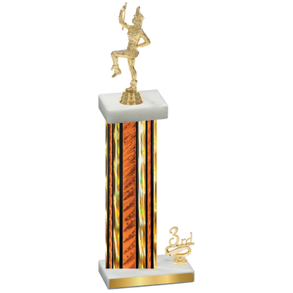 Accented Single Orange Glacier Third Place Majorette Trophy