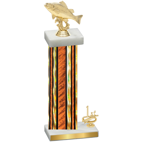 Accented Single Orange Glacier First Place Fishing Trophy