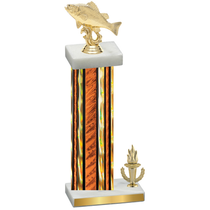 Accented Single Orange Glacier Victory Fishing Trophy