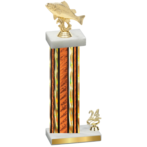 Accented Single Orange Glacier Year Fishing Trophy