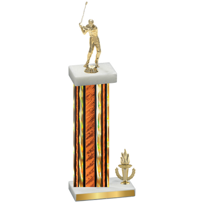 Accented Single Orange Glacier Victory Golf Trophy